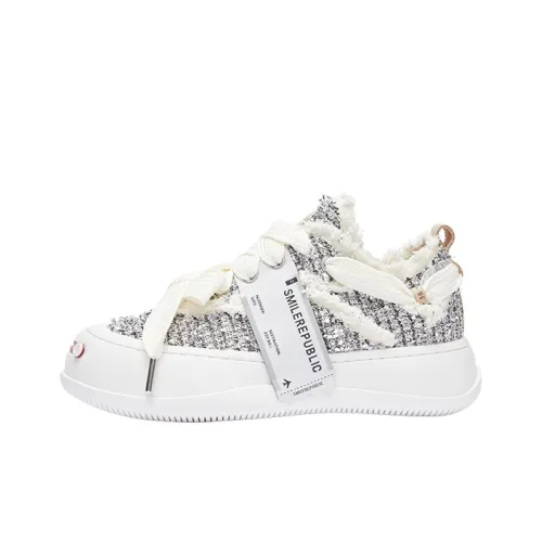 SMILEREPUBLIC Противоскользящие и износостойкие кеды с увеличением высоты унисекс серебряный