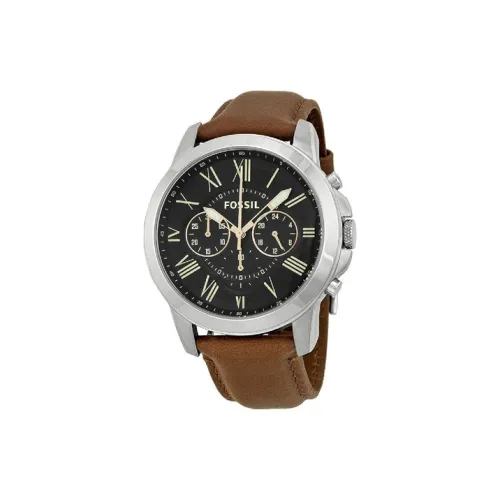 FOSSIL Award Collection Кварцевые Мужские Наручные Часы Коровья Кожа Ремешок 45 мм Черный Циферблат