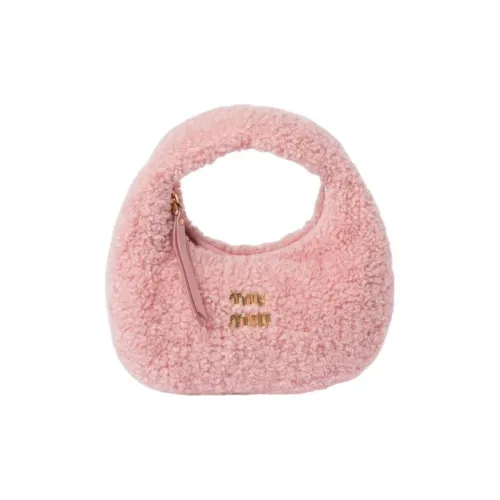 MIU MIU Wander Series Овчина Кожа Сумка-полумесяц Сумка-хобо Сумка на плечо Сумка через плечо Женская Розовая