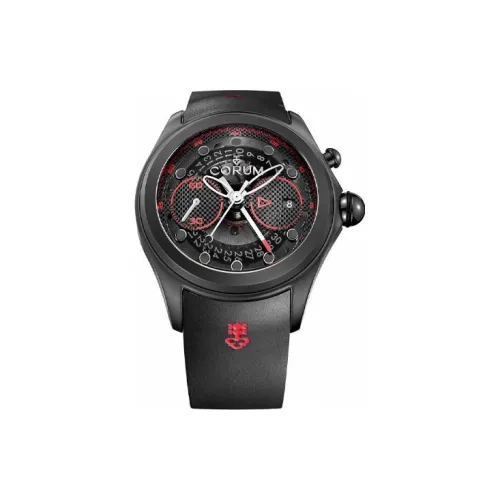 Corum Автоматический Механический Механизм Мужские Часы Часы 52 мм Черный Циферблат Титановый Сплав Корпус Часы Резиновый Ремешок