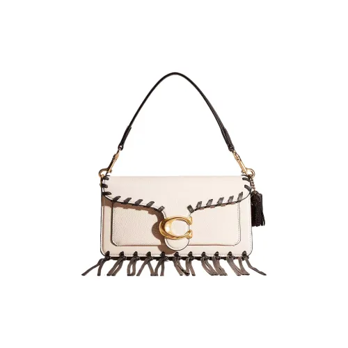 COACH Tabby Полированная Галька Кожа GOD OF Вино Сумка Сумка Сумка через плечо Средняя Женская Латунь Мел