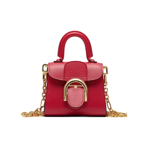 Delvau Brillant Телячья кожа Сумка через плечо Сумка Extra Mini Женская Красная