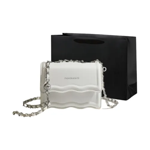 PINK·LAND ПУ (полиуретан) Сумка с цепочкой Сумка через плечо Сумка на плечо Женская Белая Черная