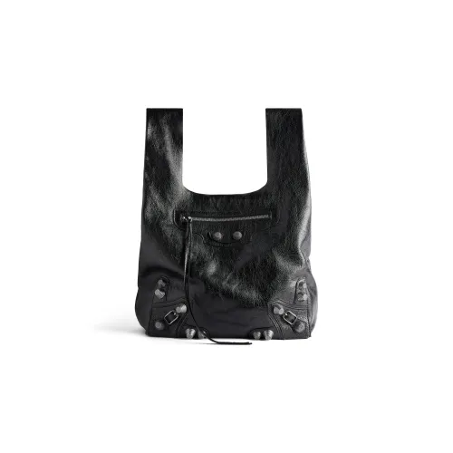Balenciaga Le Cagole Fine Grained Sheepskin Shopping Bag Men's Black