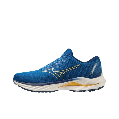 Mizuno Wave Inspire 19 Амортизирующие Slip-resistant Низкий Топ Беговые кроссовки Мужские Синие
