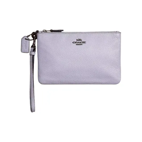 COACH Wristlet Кожа Слот для карты Запястье Сумка Клатч Маленький Женский Фиолетовый