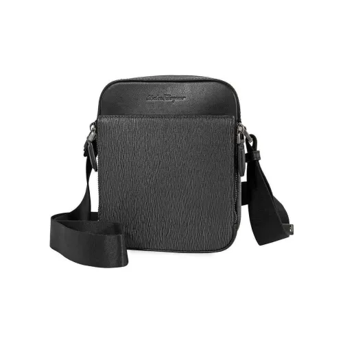 FERRAGAMO Чехол для телефона из кожи сумка через плечо мужская черная