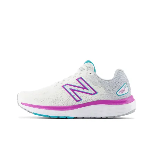 New Balance NB 680 Low Топ Беговые кроссовки Женские Белый Фиолетовый