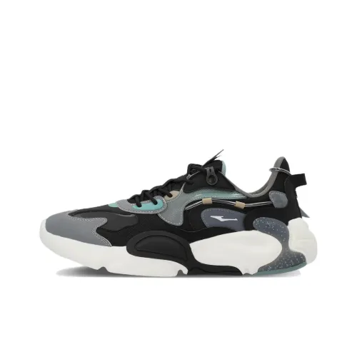 Erke Slip-resistant Abrasion-resistant Breathable Low-top Casual Shoes Men's IT IS Black Gray Jade Green