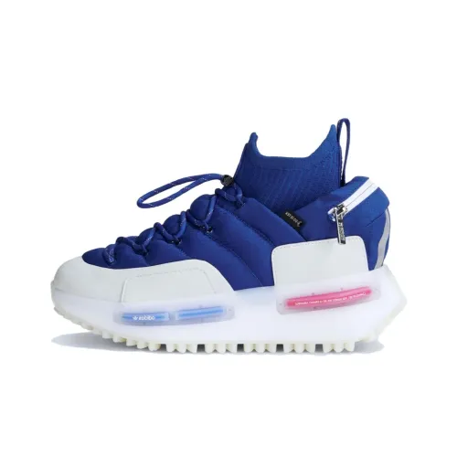 Moncler x Adidas Originals NMD S1 Slip-resistant High Top Casual Shoes Men's Blue Монклер x Adidas Originals NMD S1 Противоскользящие Высокие Топы Повседневная Обувь Мужская Синяя