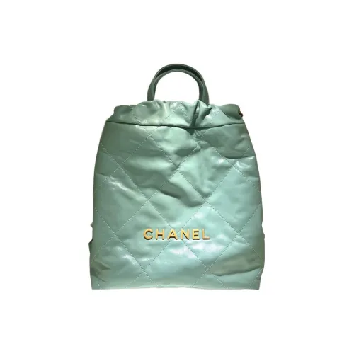 CHANEL 23P Весна и Лето 22Bag Яркий Телячья кожа Рюкзак Маленький Женский Зеленый