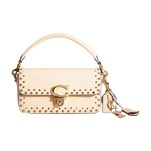 COACH Studio Перчаточная дубленая кожа кожа сумка-багет сумка на одно плечо маленькая женская сливовый цвет