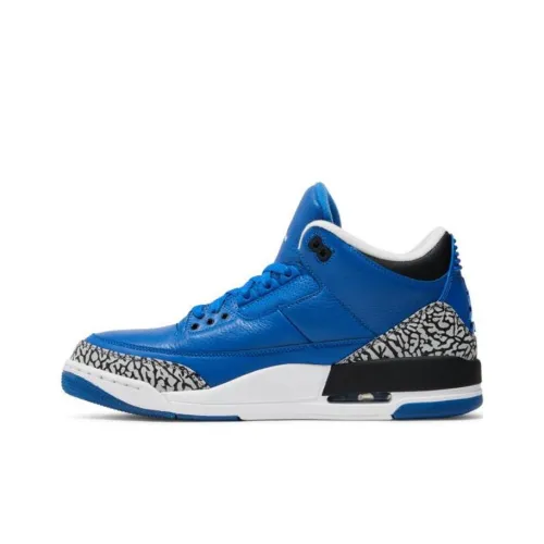 Jordan Air Jordan 3 Retro Противоскользящий Устойчивый к истиранию Низкий Топ Винтажные Баскетбольные Кроссовки Мужские Синие