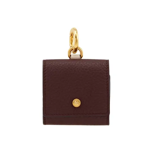 Burberry Телячья кожа Монета Кошелек Маленький Женский Темно-фиолетовый Красный Лаймстоун