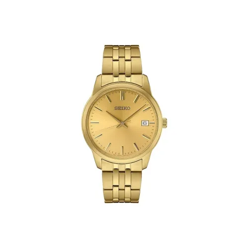 SEIKO Кварцевый механизм нержавеющая сталь ремешок мужские часы золотой циферблат