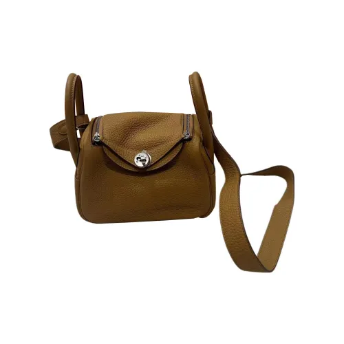 HERMES Lindy Clemence Bullock Кожа Сумка Сумка через плечо Сумка через плечо Мини Женская 2S Кунжут