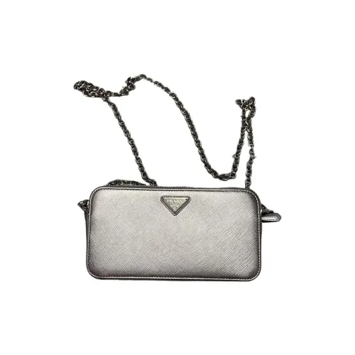 PRADA Кожа Кошелек Сумка через плечо Женская Серебряная