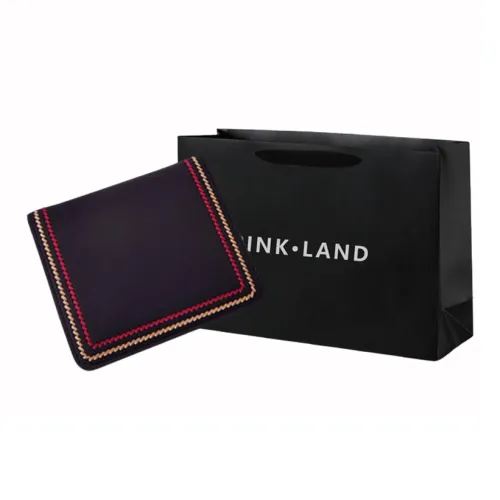 PINK·LAND Коровья кожа подлинная кожа Кошелек Держатель для карт Женский Красный Зеленый Черный