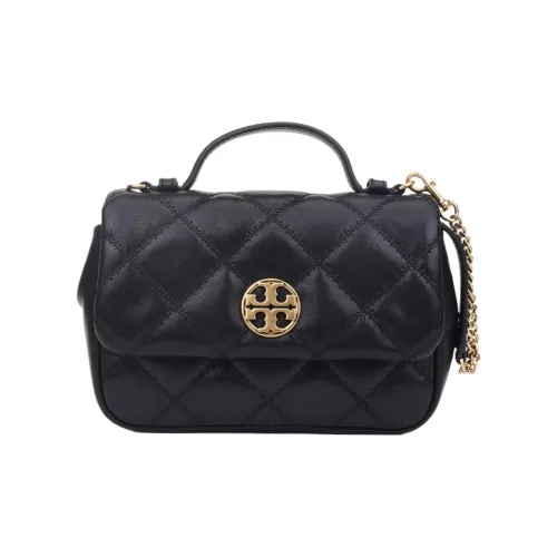 TORY BURCH TB Willa Кожаная квадратная сумка сумка через плечо сумка женская черная