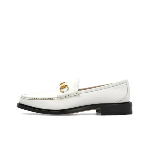 GUCCI Лоферы с пряжкой Horsebit Мужские Белые