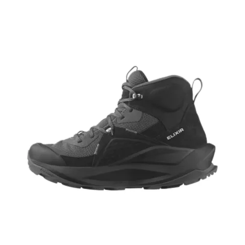 SALOMON Elixir MID Gore TEX Устойчивый к истиранию Дышащий MID Топ Обувь для активного отдыха Мужская Черная
