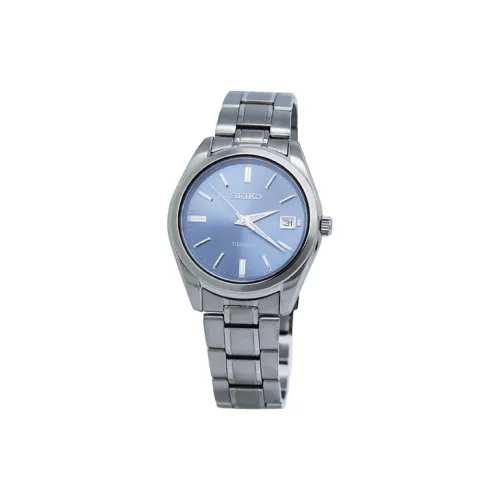 SEIKO Кварцевый механизм Титан Ремешок Часы Мужские Синий циферблат SUR371