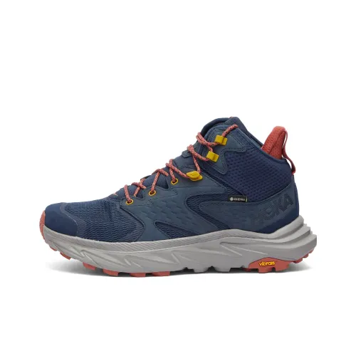 HOKA ONE ONE ANACAPA 2 Амортизирующие подошва Slip-resistant MID Топ Беговые кроссовки Мужской Синий