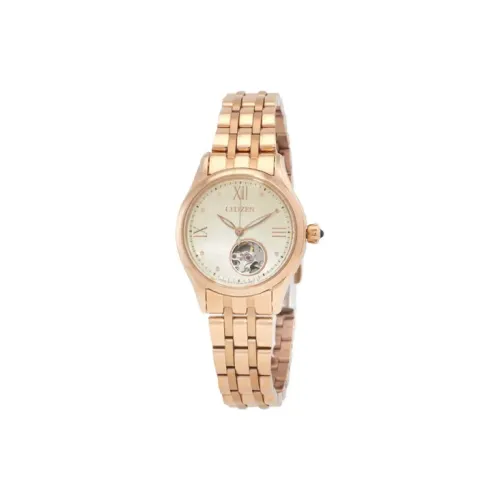 CITIZEN Автоматический Механический Механизм Нержавеющая Сталь Ремешок Часы Женские Золотистый Циферблат PR1043 80P