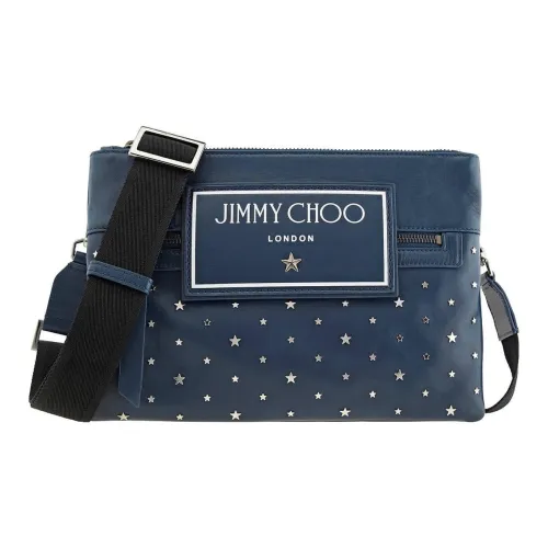 Jimmy Choo Сумка через плечо из кожи мужская индиго и серебряная