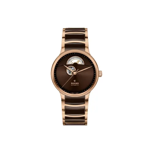 RADO Автоматический Механический Часы Мужские 39,5 мм Коричневый Циферблат Часы Корпус из Нержавеющей Стали Керамический Ремешок