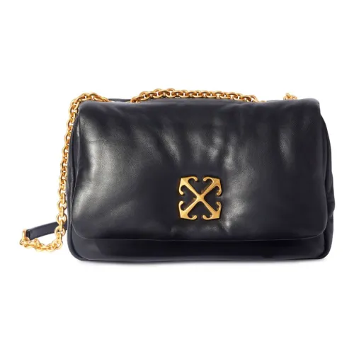 Off Белый Телячья кожа Сумка через плечо Сумка на плечо Женская Черная