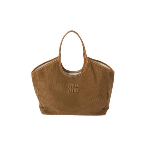 MIU MIU Вельветовая сумка-тоут сумка для покупок женская сумка цвет корица