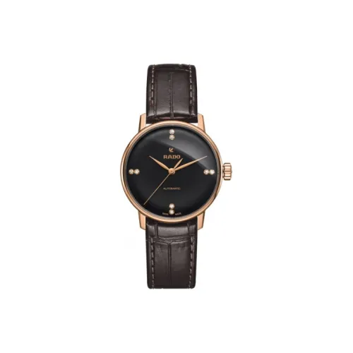 RADO Crystal Sparkle Collection Автоматический Механический Механизм Женские Часы Циферблат 31,8 мм Черный