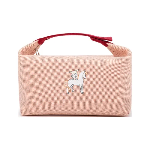 HERMES Невеста a Brac Полиэстер Холст Сумка Сумка для ланча Сумка для хранения Унисекс Оранжевый Красный