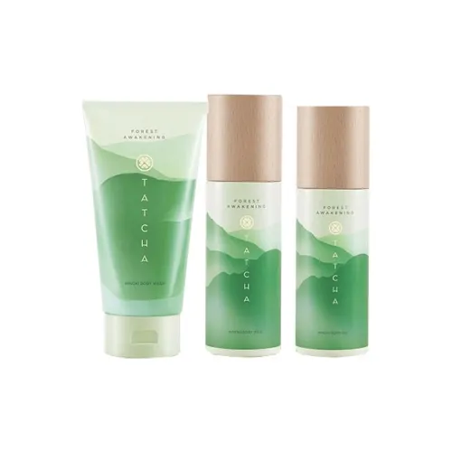 TATCHA Плоская подошва Барвинок Шампунь и Кондиционер Набор Центральная часть Уход 200мл Лосьон для тела 132мл Центральная часть Масло 100мл