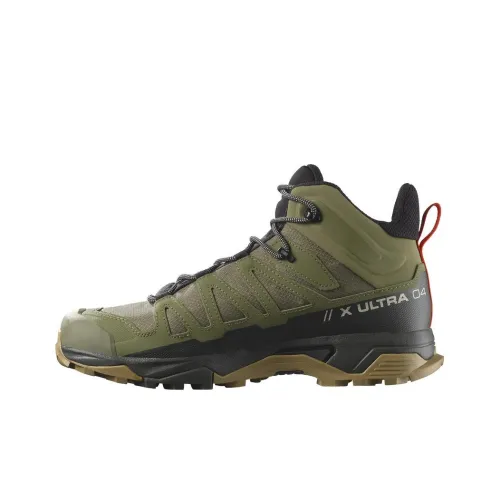 Salomon X Ultra 4 MID GT Устойчивый к истиранию Дышащий MID Топ Обувь для активного отдыха Мужская Мшисто-зеленый