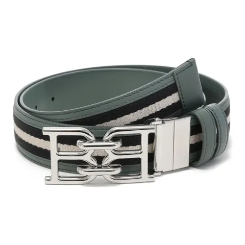 BALLY Ткань с кожаными вставками цепочка не регулируемая двойная сторона вращения кожаные ремни мужская ширина 3,5 см