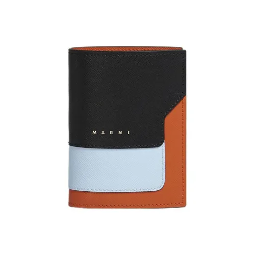 MARNI Телячья кожа Кошелек Стандартный Женский Черный Цветной Синий Chili Красный