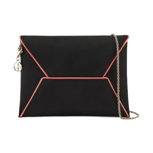 GIORGIO ARMANI Сатиновая сумка-конверт клатч маленькая женская черная