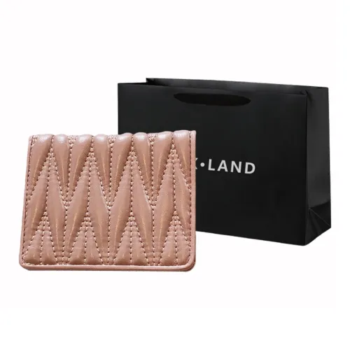 PINK·LAND Sheepskin Wallet Card Holder Standard Women's Black Pink