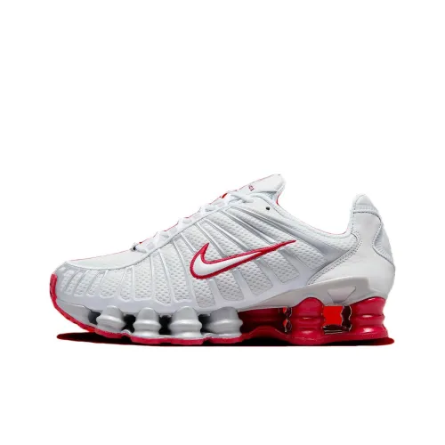 Nike Shox TL Series Беговые кроссовки Низкий топ Белый Красный Женские