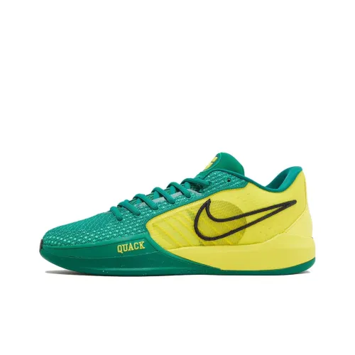 Nike Sabrina 1 'Oregon Ducks' Slip-Resistant Low-Top Баскетбольные кроссовки Женские Зеленый Желтый