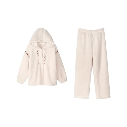 XUANZHITING Экрю Женские Пижамные Комплекты