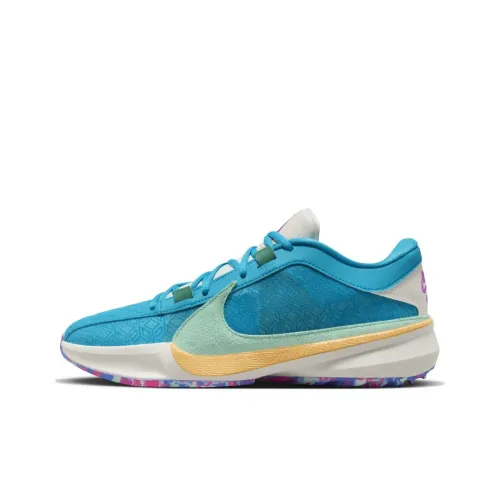 Nike Freak 5 Low Топ Баскетбольные кроссовки Унисекс Синий