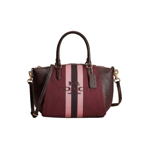 COACH Elise Полированная кожа с ICONIC Жаккард Пельменная сумка Сумка Сумка через плечо Сумка через плечо Средняя