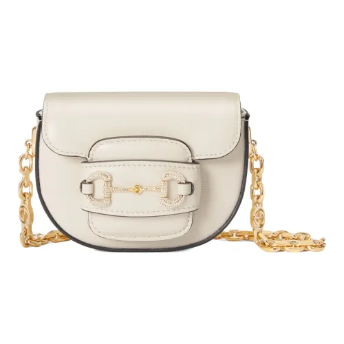 GUCCI Horsebit 1955 Кожа Бананка Обычный Женская Белая