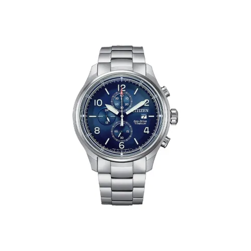CITIZEN Светильник Кварцевый механизм Супер титан Ремешок Часы Мужские Синий циферблат CA0810 88L