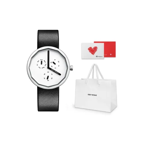 ISSEY MIYAKE Twelve Series Кварцевый механизм Кожаный ремешок Часы 38 мм Унисекс Белый циферблат SILAP007