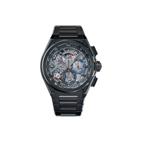 ZENITH Автоматический Механический Механизм Мужские Часы 44mm*14,5mm Черный