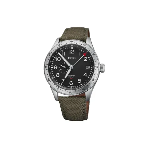 Oris Автоматический Механический Механизм Мужские Часы Часы 44 мм Черный Циферблат Корпус из Нержавеющей Стали Тканевый Ремешок